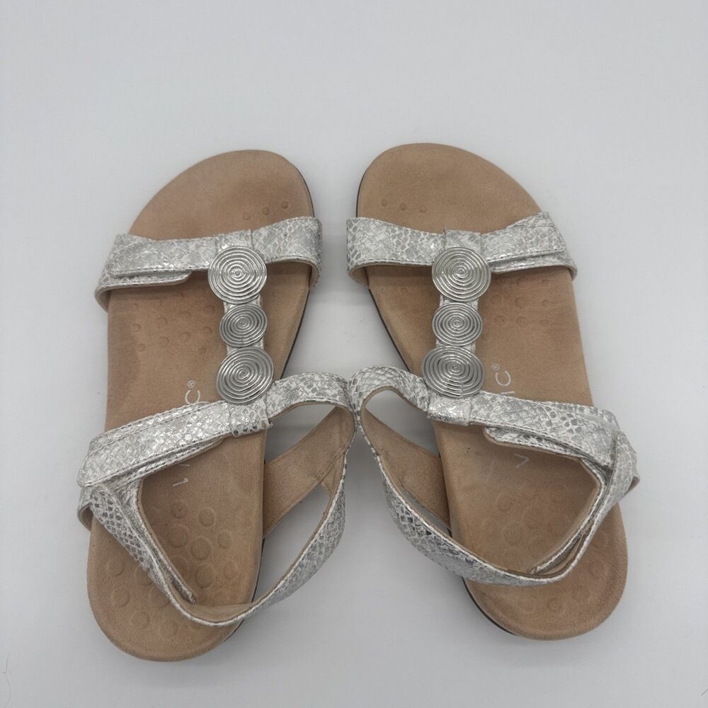 Vionic Farra Comfort Sandals Women’s Size 7 Silver Metallic